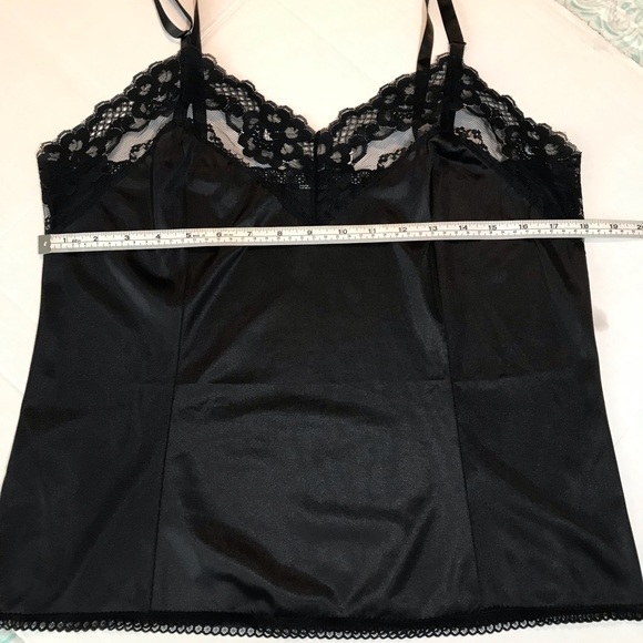 Camisole Top Black with Lace Slip Vintage Tank Top - Picture 6 of 6